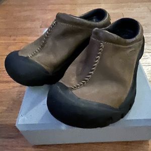 Keen Casual Slip On Mule Clog Comfort Shoes Women's 8 Leather Brown